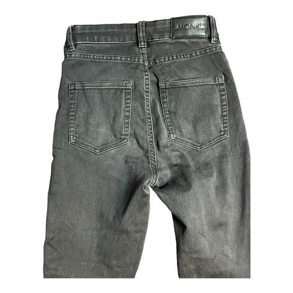 Oki by Monki Jeans 25 Black stretch Denim Jeggings Basic Goth EMo punk Biker - Picture 7 of 7